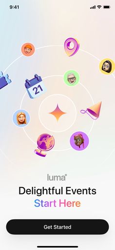 the luma app is shown with different icons and colors on it's screen