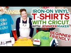 the iron - on vinyl t - shirts with cricut are being made