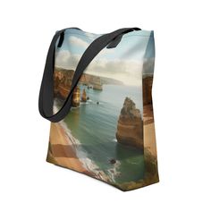 The Algarve Coastline Portugal Tote Bag by Visual Verse - Image 1 Large Travel Shoulder Bag, Large Casual Shoulder Bag For Travel, Travel Canvas Shoulder Bag Gift, Elegant Luxury Canvas Bag, Rectangular, Space Blanket, Towel Animals, Flower Iphone Cases, Mens Slides, Animal Blanket