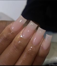 Clear White Acrylic Nails, Realistic Acrylic Nails, Acrylic Toe Nails, Hard Nails, White Acrylic Nails, Girly Acrylic Nails, Work Nails, Short Square Acrylic Nails