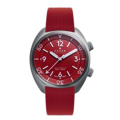 Hecla Carmine Red Titanium Series II Farer Watches, Affordable Automatic Watches, Everyday People, Matte Red, Three Hands, Telling Time, Fine Watches, Wave Design, Dive Watches