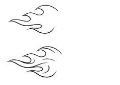 two black and white drawings of waves on a white background