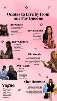 a pink poster with many different types of women