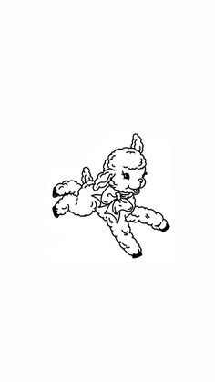 a black and white drawing of a teddy bear flying through the air with its legs spread out