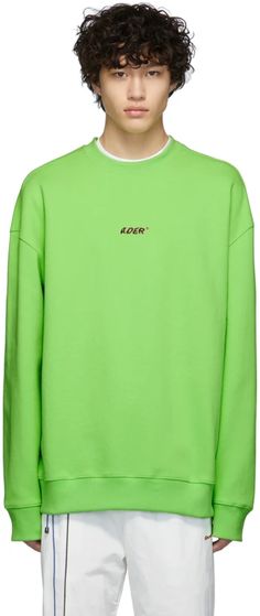 ADER error: Green Oversized Graphic Sweatshirt | SSENSE Ader Error, Black Tape, Graphic Sweatshirt, Perfect Clothing, For Men, Outfit Accessories, ? Logo, Sweatshirts, Green