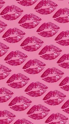 pink glitter lips on a pink background