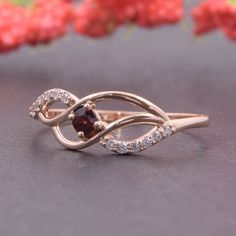 "Garnet ring, Rose gold ring, Promise ring gold, Dainty ring, Custom stone ring, Promise ring for her, Women garnet ring, Garnet promise ring WE OFFER UNLIMITED PERIOD INSTALLMENTS PLAN This is a beautiful, stunning, feminine ring that works well for all occasions, styles, and ages. You will love it! Ring information: Main stone: Garnet Approximate size: 3mm Approximate weight: 0.13ct Accent stone: Cubic zirconia Metal type: Gold Metal stamp: 14k Gold Customization / Replacements It's easy to cr Garnet Open Ring Promise Ring, Garnet Open Ring For Anniversary, Garnet Ring With Accent Stones For Promise, Garnet Diamond Ring With Accent Stones For Promise, Garnet Birthstone Promise Rings, Garnet Gemstone Diamond Ring For Promise, Anniversary Garnet Ring, Garnet Diamond Ring With Prong Setting For Promise, Garnet Diamond Promise Ring In Yellow Gold