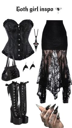 This halloween you should try this 😉 #halloween #halloweenaesthetic #fallaesthetic #fall #fashion #gothic #goth #style #aesthetic Black Corset Outfit Goth, Gothic Corset Outfits, Black Corset Aesthetic, Goth Style Aesthetic, Black Corset Outfit Ideas, Corset Outfit Goth, Corset Gothic Outfit, Weirdcore Outfits, Corset Outfit Ideas