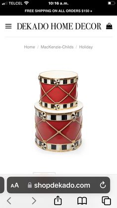 three red and white drums are on sale for $ 3, 995 at shoppedkado com