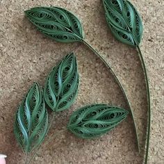 some green leaves are laying on the ground