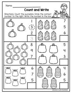 a printable worksheet for counting and writing numbers