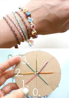 two pictures showing different types of bracelets with numbers on them and the same time