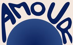 an image of a blue object with the word arour on it's side