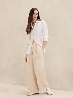 TENCEL Wide-Leg Pant | Banana Republic Factory Hippie Chick, Tencel Fabric, Banana Republic Factory, Polished Look, Wide Leg Pants, Timeless Elegance, Banana Republic, Sustainability, Full Length