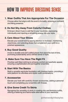 How To Have Good Fashion Sense, How To Improve Your Dressing Sense, How To Improve Your Fashion Sense, Dress Sense For Women, Improve Style Outfits Tips, How To Dress Better Outfits Ideas, Dressing Sense Women, Fashion Sense Ideas