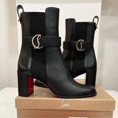 New Condition. Comes With Box Only. Size:40 | It10 Christian Louboutin Leather Cl Buckle Red Sole Chelsea Boots Christian Louboutin Chelsea Booties In Smooth Calf Leather With Logo Ankle Buckle 2.75 In / 70 Mm Chunky Heel Round Toe Gored Sides Pull-On Style Signature Louboutin Red Leather Sole Runs Small; Consider Ordering 1/2 Size Larger. Made In Italy Louboutin Boots Ankle, Christian Louboutin So Eleanor Boots, Christian Louboutin Chelsea Boots, Christian Louboutin Combat Boots, Christian Louboutin Shoes Heels & Wedges, Red Louboutin, Red Sole, Leather Chelsea Boots, Christian Louboutin Shoes