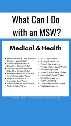 what can i do with an msw? medical & health brochure cover