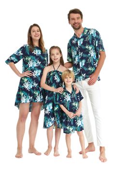 Girls Halter Dress, Romper Men, Girls Navy Dress, Shirt And Shorts Set, Ruffle Wrap Dress, Hawaiian Luau, Sweetheart Dress, Womens Kimono, Family Set