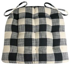 a black and white checkered seat cushion