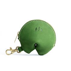 All Color: Succulent | Leather fortune cookie shaped keychain pouch Green Keychain As A Gift, Green Keychain With Key Clip As Gift, Green Keychain With Key Clip For Gift, Green Coin Purse With Zipper As Gift, Green Coin Purse With Zipper Closure As Gift, Best Leather Jackets, Leather Tote Purse, Mens Leather Boots, Fortune Cookie