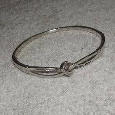 Good Condition With Light Scratching. Diamonds Were Tested With The Presidium Gem Tester Ii. Acid Tested For Silver. Inner Diameter Measures 2 1/2" X 1/4" Wide. I Can't Make Out The Stamped Maker's Mark. Knot Bangle, Infinity Knot, Maker's Mark, Makers Mark, Bangle Bracelet, Womens Jewelry Bracelets, Bangle Bracelets, Knot, Bangles