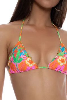 Bright, bold color that reminds you of sunshine and good times is a great reason to add this Wavy Baby bikini to your resort swimwear collection. The triangle halter design is perfect for showing off your voluptuous bosom while enjoying a maximum level of top support. Orange Triangle Halter Top For Beachwear, Beachy Triangle Swimwear For Vacation, Vibrant Triangle Top Swimwear For Sunbathing, Multicolor Triangle Swimwear For Summer, Orange Halter Top For Poolside Beachwear, Orange Halter Top For Poolside, Orange Beachwear Halter Top For Poolside, Multicolor Triangle Beachwear Swimwear, Multicolor Triangle Swimwear Beachwear