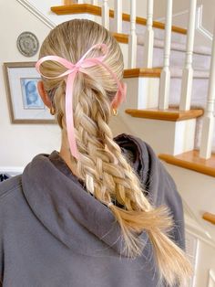 Simple Braids, Soccer Hair, Track Hairstyles, Preppy Hairstyles, Sport Hair, Bow Hairstyle, Game Day Hair