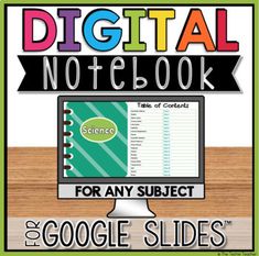 the digital notebook for any subject in google slides