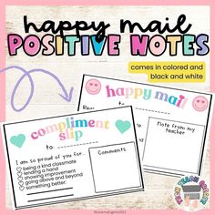 happy mail positive notes for kids to write and share with friends on valentine's day