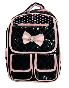 Xing Liang Dian Black Backpack Pink Bow School Bag Children Girl’s Backpack NWT. Condition is New with tags. Shipped with USPS Parcel Select Ground. 16.33 inches tall 11.81 inches wide Cute Black Shoulder Bag Backpack, Cute Black Backpack For Back To School, Cute Black School Backpack, Black Satchel Backpack Cute Style, Trendy Backpack For Back To School Gift, Casual Black Backpack For Gift, Cute Black Satchel Backpack, Trendy Backpack For End Of School Year Gift, Cute Black Backpack With Adjustable Strap