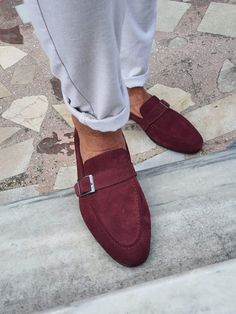 🔥 NEW COLLECTİON Collection : SPRİNG / SUMMER - 21 Production : Special and limited edition available ! Products : Sardinelli Neolite sole buckle detail suede leather shoes claret-redShoes color : CLARET-RED Shoes material : %100 Suede Leather inner lining : Calfskın liningShoes sole : Leather sole Package included : branded dust bag and box , shoehorn , shoeshine , babet socksAvailable size : 39-40-41-42-43-44 Suede Monk Strap Shoes With Round Toe For Semi-formal, Formal Flat Suede Leather Shoes, Suede Slip-on Loafers With Buckle Closure, Suede Buckle Closure Slip-on Loafers, Flat Suede Dress Shoes With Leather Sole, Luxury Suede Loafers With Red Sole, Red Suede Loafers For Business, Buckle Loafers, Claret Red