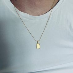 with its small rectangular pendant that can be engraved with up to 4 characters on either side, we think you'll struggle to find someone that doesn't love this gold plated sterling silver necklace! the 14mm x 7mm pendant hangs from a diamond cut curb chain, with length 20inch. item for that special occasion! Minimalist Rectangular Engraved Charm Necklace, Classic Gold Rectangular Charm Necklace, Classic Rectangular Charm Necklaces For Everyday, Minimalist Yellow Gold Charm Necklace With Rectangular Pendant, Classic Engraved Rectangular Charm Necklaces, Classic Rectangular Engraved Charm Necklaces, Classic Yellow Gold Rectangular Charm Necklace, Classic Rectangular Yellow Gold Charm Necklace, Classic Yellow Gold Charm Necklace With Rectangular Pendant