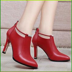 Knee-High Boots Shoes Cheap Knee-High Boots.We offer the best wholesale price, quality guarantee, professional e-business service and fast shipping . You will be satisfied with the shopping experience in our store. Look for long term businss with you. Red Boots Women, Skirt Heels, Winter Chic, Womens Stilettos, Pu Heels, Red Boots, Boot Types, Round Toe Heels, Winter Boots Women