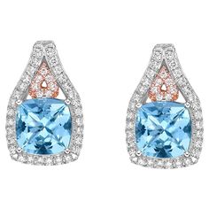 This collection features an array of Aquamarines with an icy blue hue that is as cool as it gets! Accented with Diamonds these Stud Earrings are made in White Rose Gold and present a classic yet elegant look. Aquamarine Stud Earring in 18Karat White Rose Gold with Diamond. Aquamarine: 1.44 carat, 6X6mm size, cushion shape. White Diamond: 0.21 carat, 1.10mm size, round shape, G color, VS clarity. White Diamond: 0.16 carat, 1.00mm size, round shape, G color, VS clarity. Gold: 5.71g, 18Karat White Aquamarine Studs, Butterfly Pin, Naha, Icy Blue, Aqua Marine, White Rose Gold, Blue Hues, Stud Earring, White Rose