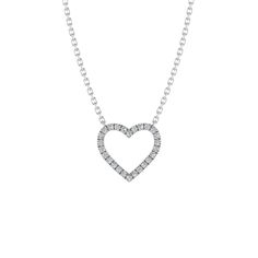 metal:white_gold show_it Classic Single Cut Diamond Necklace For Valentine's Day, White Heart-shaped Necklaces With Single Cut Diamonds, White Heart Necklaces With Single Cut Diamonds, Classic Open Heart Necklace With Brilliant Cut, Classic Necklace With Brilliant Cut Open Heart, Classic Open Heart Diamond Necklace, Fine Jewelry Heart Pendant Necklace With Brilliant Cut, Fine Jewelry Heart Cut Diamond Accent Necklace, Diamond White Heart-shaped Necklace With Brilliant Cut