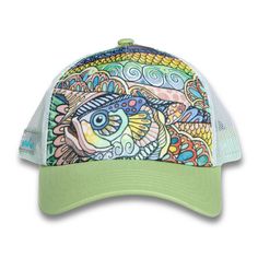 Tropical Tarpon Abstract Trucker Hat Multicolor 5-panel Trucker Hat For Outdoor, Multicolor Curved Brim Baseball Cap For Outdoor, Multicolor Snapback Baseball Cap For Outdoor, Green Spring Baseball Cap With Flat Bill, Green Flat Bill Baseball Cap For Spring, Multicolor Curved Brim Trucker Hat For Outdoor, Multicolor Trucker Hat With Curved Brim For Outdoor, Spring Green Flat Bill Baseball Cap, Spring Outdoor Snapback Baseball Cap