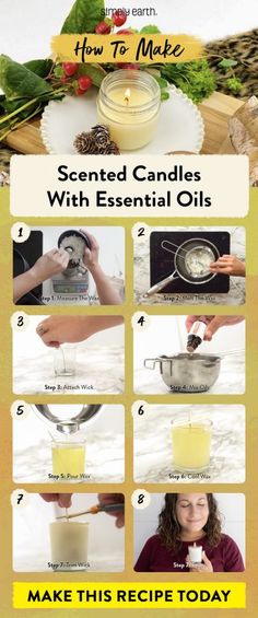 how to make scented candles with essential oils info - graphic guide for beginners