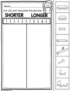 a printable worksheet for measuring the length of a hamburger and other food items