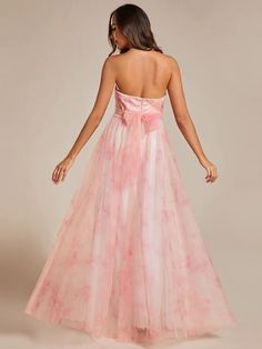 Floral Printed Empire Waist Strapless Formal Evening Dress with A-line #color_Pink Strapless Evening Dress, Formal Evening Dress, Ever Pretty, Formal Evening Dresses, Floral Printed, Empire Waist, Evening Dress, Evening Dresses, A Line