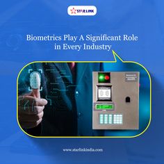 an electronic device with the words biometrics play a significant role in every industry