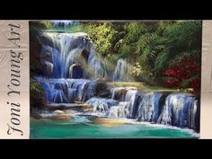 this is an image of a painting of waterfalls