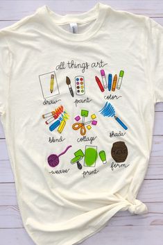 Art Teacher, Alt Teacher tee Art Club Shirt, Art Teacher Clothes, Art Teacher Outfits Aesthetic, Art Teacher Shirts, School Teacher Outfit, Art Teacher Outfits, Teacher Picture, Art Tshirts, Art Tees