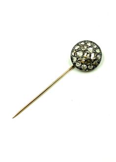 For Sale on 1stDibs - Large beautifully made antique old mine diamond tie/lapel pin featuring nineteen diamonds set in a circular pattern with the center diamond surrounded Antique Oval Diamond Brooch, Formal Brooch With Rose Cut Diamonds, Formal Rose Cut Diamond Brooch, Classic Round Diamond Brooches, Luxury Formal Brooches With Rose Cut Diamonds, Anniversary Round Brooch With Rose Cut Diamonds, Wedding Brooches With Rose Cut Diamonds, Round Rose Cut Diamond Brooches For Wedding, Round Anniversary Brooches With Rose Cut Diamonds