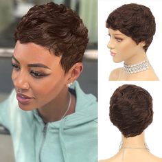 Short Cut Wigs, Pixie Cut Wigs, Hair Dye Tips, Wigs Short, Short Human Hair Wigs, Short Sassy Hair, Hair Wigs For Women