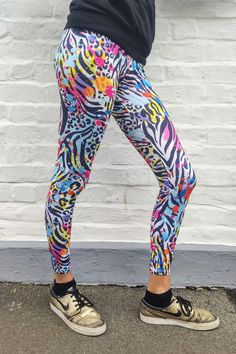 Leopard Print Leggings, Yoga Pants, Colourful Leggings These amazing, silky-soft leggings are as jazzy as you can get. They're perfect workout pants or you can dress them up for some serious party legging vibes!  Not just for yoga and not just for Women... c'mon Gents, get your meggings on!  - Quality leggings - Super soft fabric (not shiny) - Comfy fit with elasticated waistband - Spandex/ Polyester blend - Retains colour. - Machine washable SIZE One size (fits UK 6-12) These leggings are very Multicolor Stretch Leggings For Sports, Multicolor Stretch Sports Leggings, Multicolor Stretch Trousers, High Stretch Multicolor Leggings For Gym, Multicolor High Stretch Gym Leggings, Stretch Multicolor Yoga Pants, High Stretch Multicolor Gym Leggings, Multicolor Stretch Leggings, Multicolor Stretch Leggings For Workout