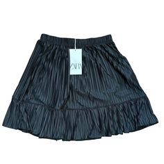 Zara Black Pleated Skirt! Pull On Style With An Elastic Waistband. Size: Small Condition: New With Tags Measurements (Pro Tip! Measure Your Clothes And Compare) Waist Measurement At 12” Relaxed, With Elastic Band Length 17.25” Approximately Brand: Zara Zara Denim Skirt, White Linen Skirt, Zara Knitwear, Wrap Skort, Belted Mini Skirt, Tiered Mini Skirt, Distressed Denim Skirt, Black Pleated Skirt, Black Denim Skirt