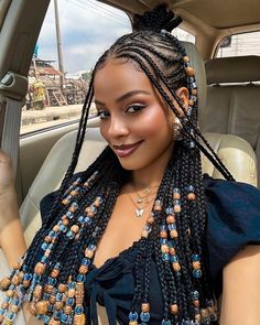 This beaded half-up cornrows hairstyle combines the best of both worlds: the neatness of cornrows and the playfulness of a half-up style. The addition of beads adds a fun and vibrant element, making it perfect for casual outings and festivals.

Photo credit by: braidsgang Braids Hairstyles Beads, Braids With Beads And Curls, Braids With Beads For Women, 2000 Hairstyles, Baddie Braids, Vacay Hair, Cornrows With Beads, Dream Hairstyles, Cabello Afro Natural