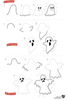 how to draw ghost faces for halloween