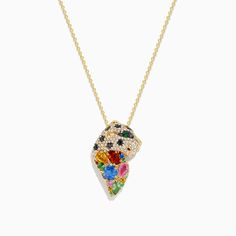 Effy Signature 14K Yellow Gold Multi Sapphire and Diamond Pendant Luxury 14k Gold Multicolor Jewelry, Fine Jewelry Multi-stone Yellow Gold Jewelry, Multicolor 14k Gold Jewelry With Multi-stone, Gold Plated Yellow Gold Multi-stone Jewelry, Gold Multi-stone 14k Gold Jewelry, 14k Gold Multi-stone Jewelry, 14k Gold Multi-stone Pendant Jewelry, Multi Sapphire, Effy Jewelry