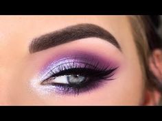 Purple Glitter Eye Makeup, Best Makeup For Acne, Glitter Eye Makeup Tutorial, Eye Makeup Glitter, Light Eye Makeup, Purple Eye Makeup, Glitter Eye Makeup, Glitter Eye